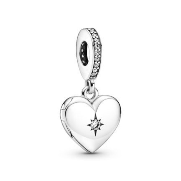 Pandora OPENABLE HEART LOCKET DANGLE CHARM - Picture 2 of 5